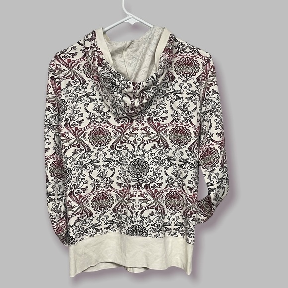 COLUMBIA Scrolls Zip-Up Hoodie Sweatshirt, Winter White, Burgundy, Black, Medium - Picture 2 of 6